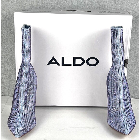 ALDO Deludith Boots Womens 8.5 Purple Heel Holiday Party Booties Chic Gift Ready - Picture 3 of 15